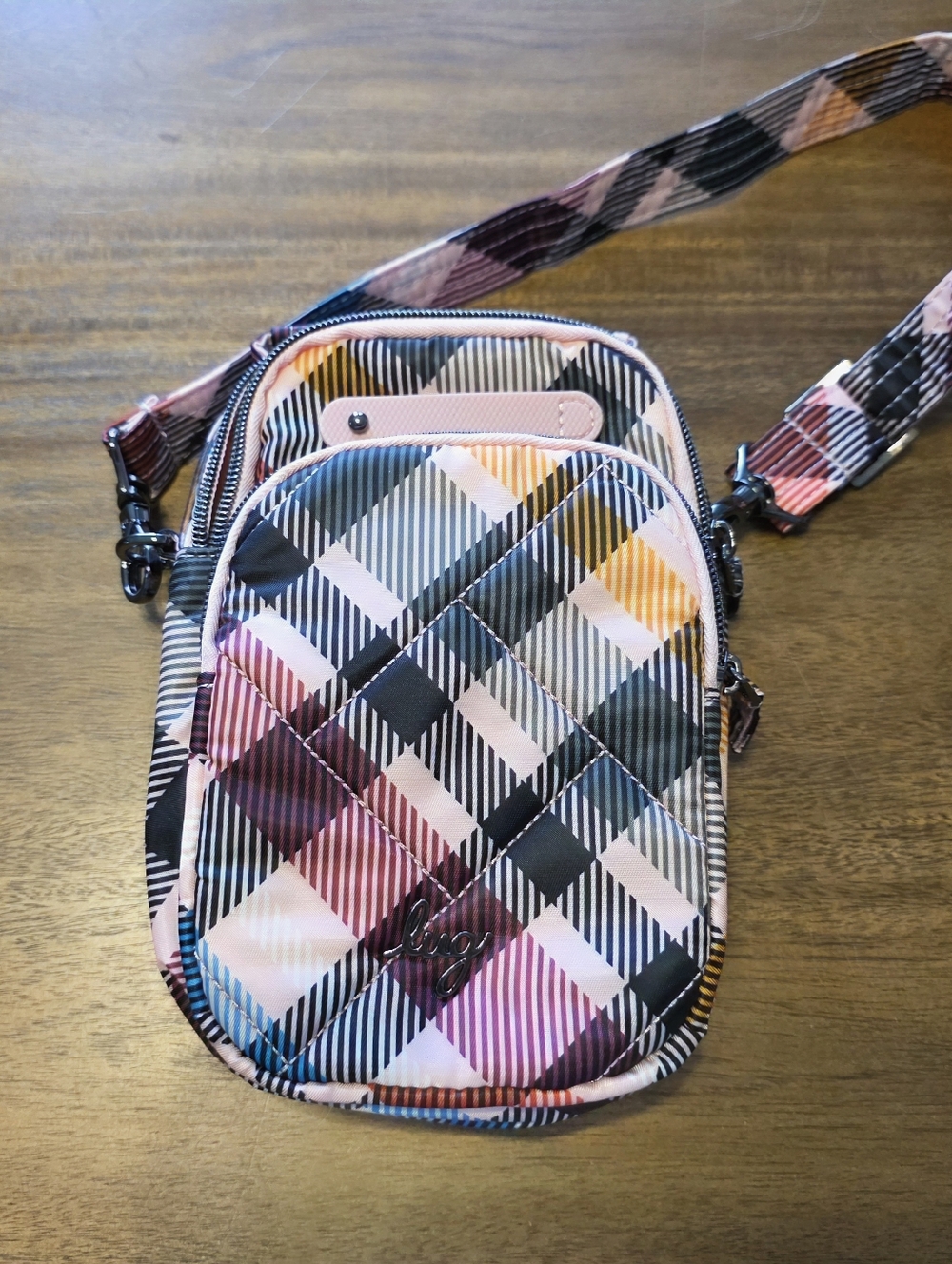 Lug Skeeter Mini Crossbody Bag in Pink Plaid